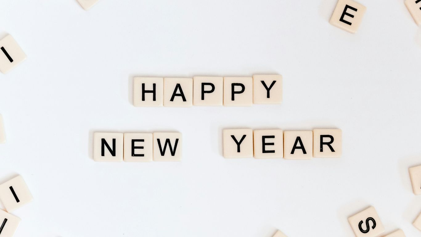 Happy New Year scrabble tiles